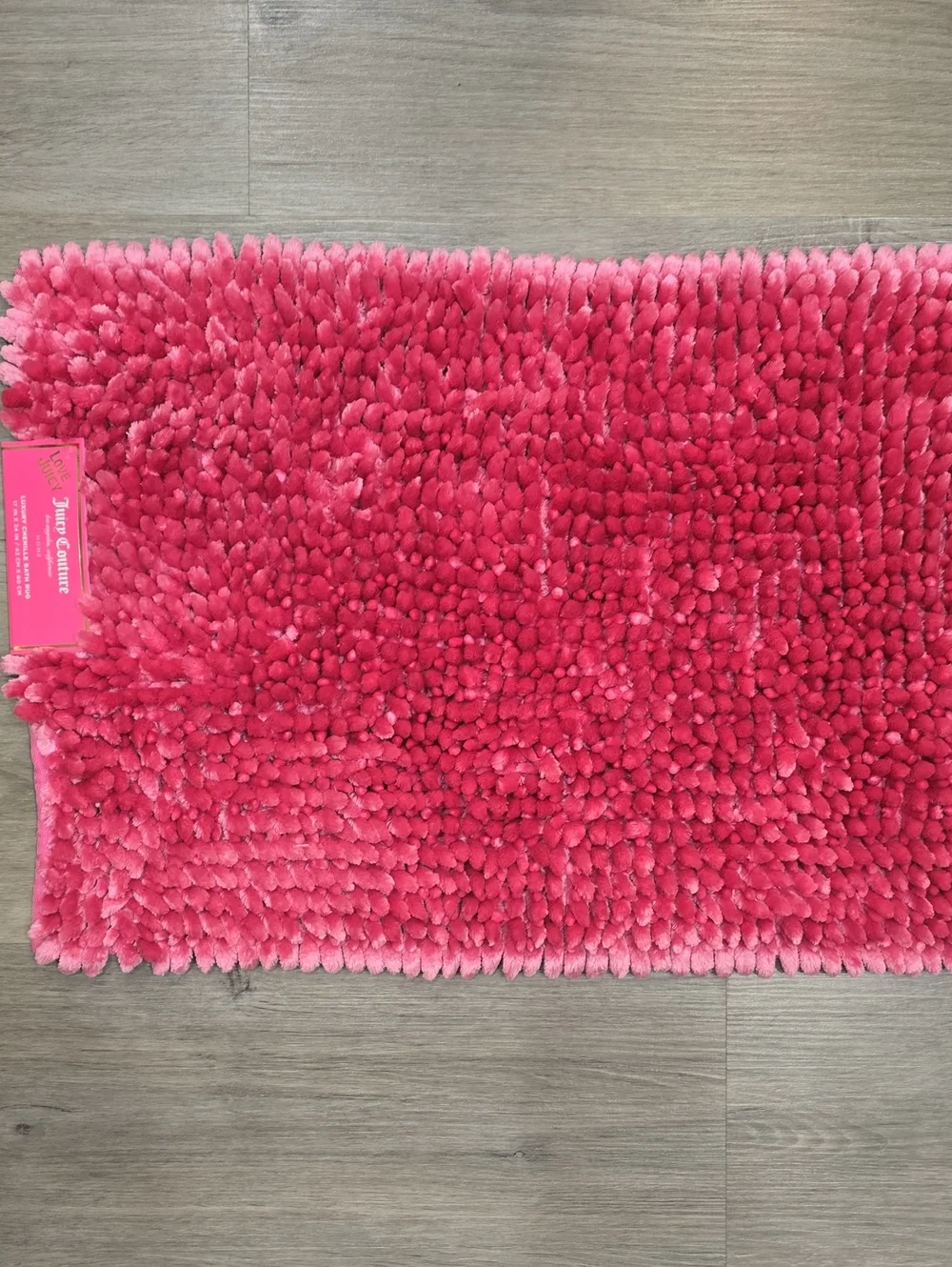 Juicy Couture Home Luxury Chenille Bath Rug- Pink- Sm